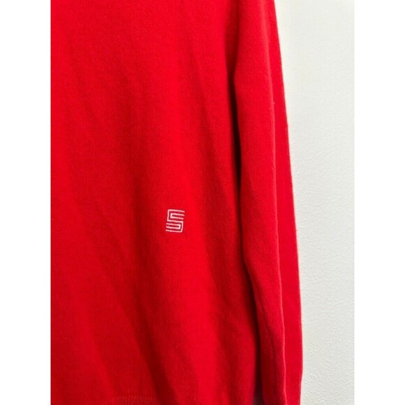 Sandro Paris Cashmere Embroidery Crewneck Sweater Pullover Red Women's Size 0 - Picture 2 of 9